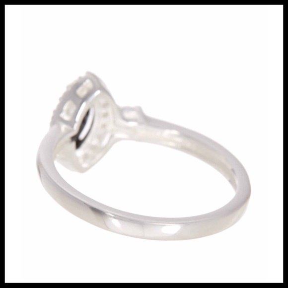 BLACK CZ DIAMOND PAVE COCKTAIL STATEMENT RING - Picture 4 of 8